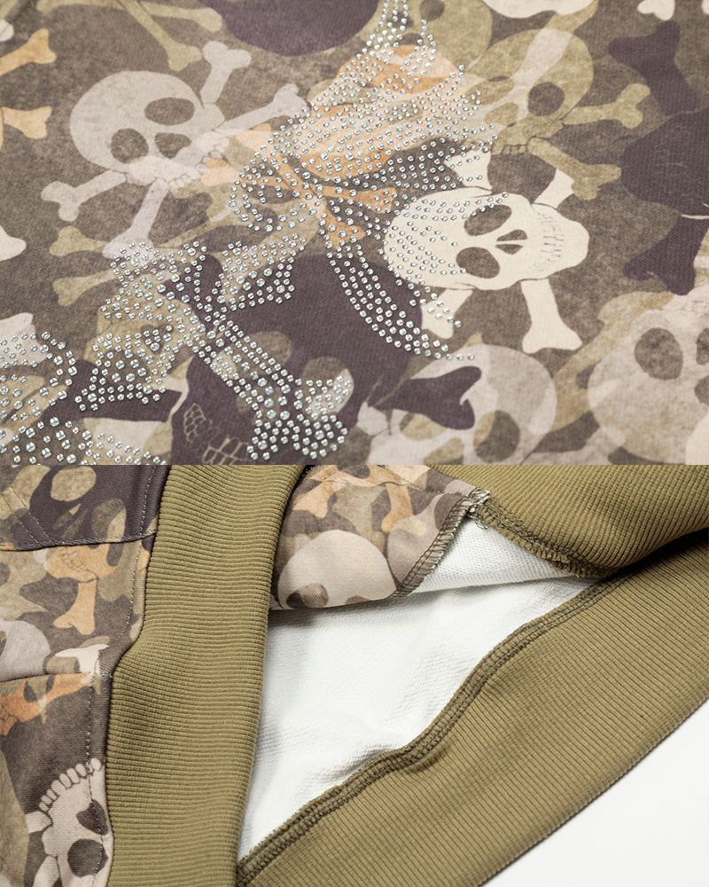 American Streetwear Skull Camo Hoodie