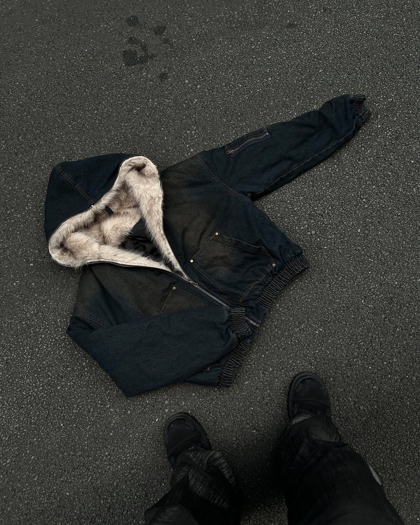 Vintage Distressed Hooded Jacket