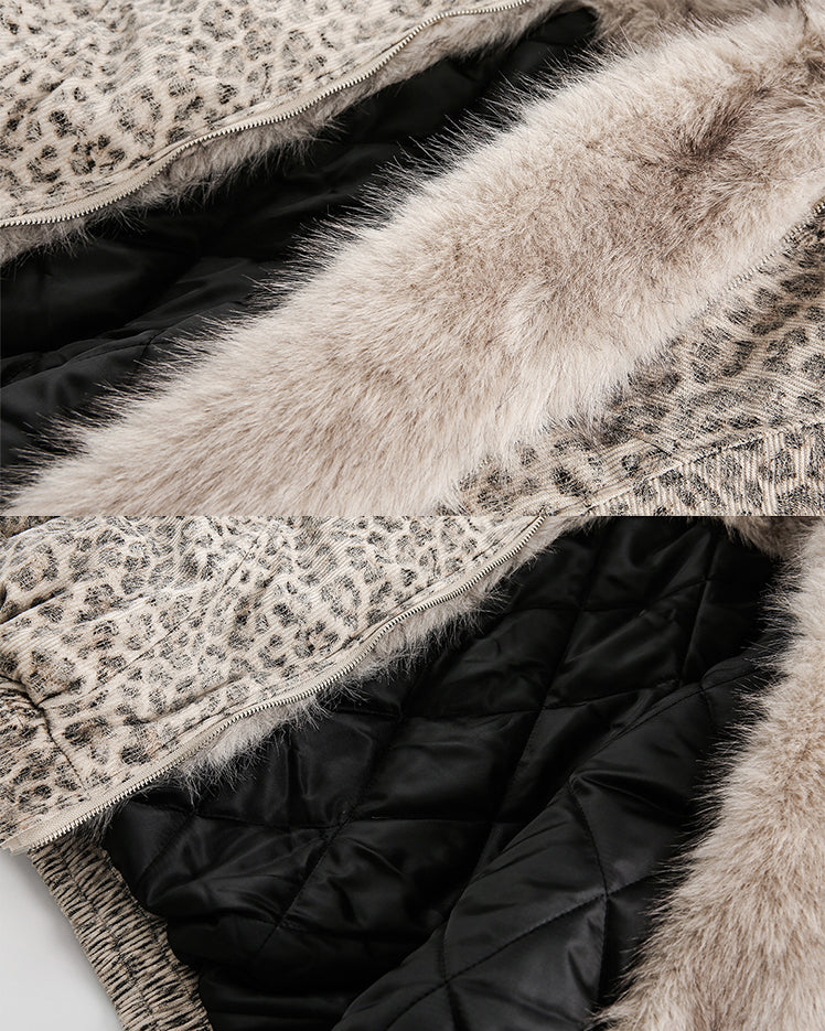 American Street Leopard Padded Cotton Jacket