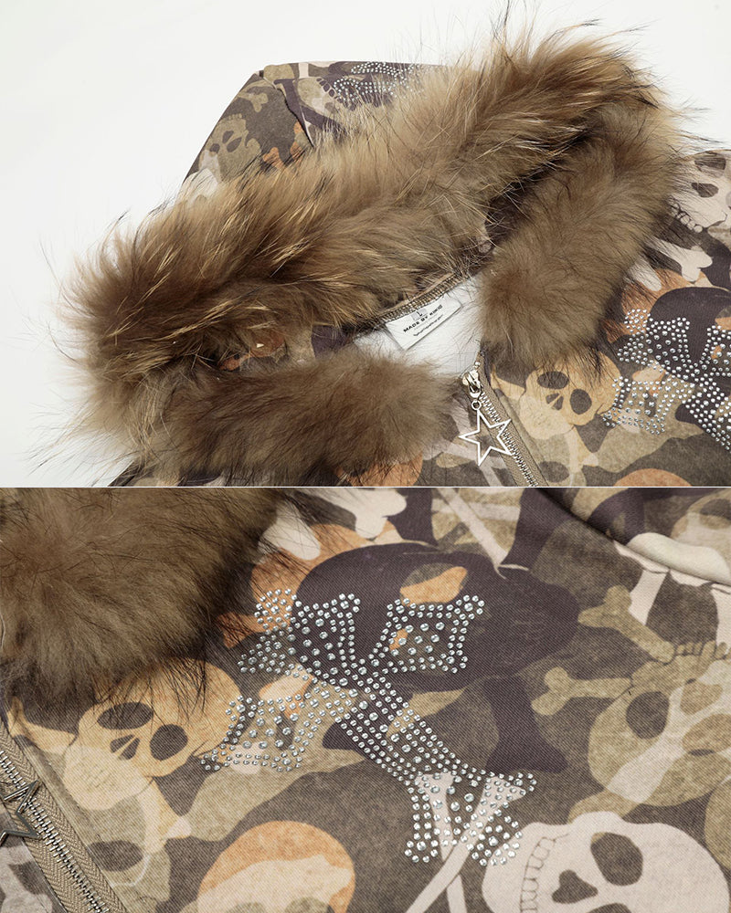 American Streetwear Skull Camo Hoodie