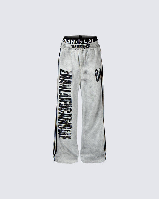 American Vintage Distressed Double-Waist Sweatpants
