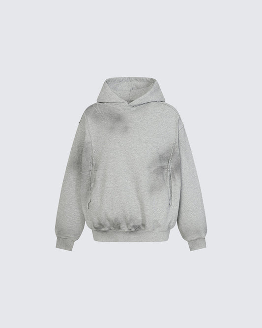 American Street Style Irregular Hooded Sweatshirt