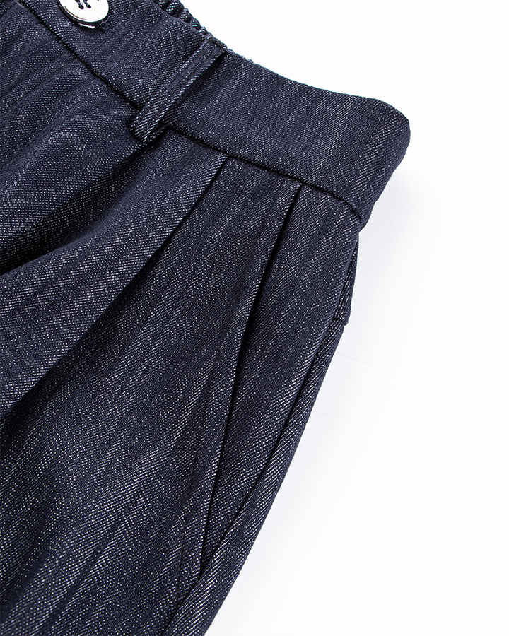 Wide-Leg Denim Pants