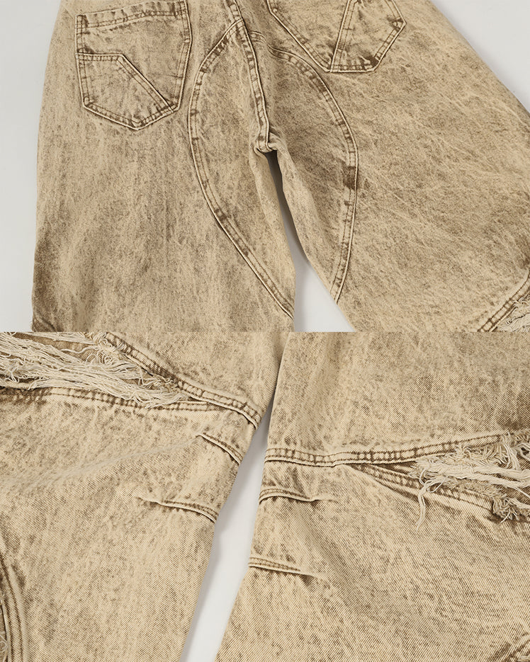 American Retro Distressed Wax-Dyed Jeans