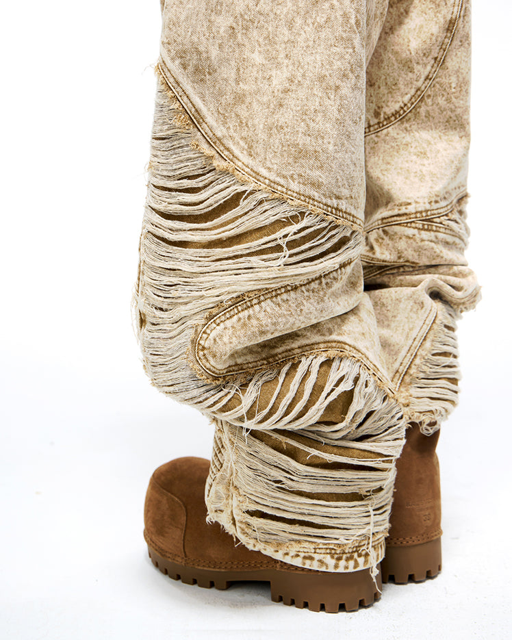 American Retro Distressed Wax-Dyed Jeans