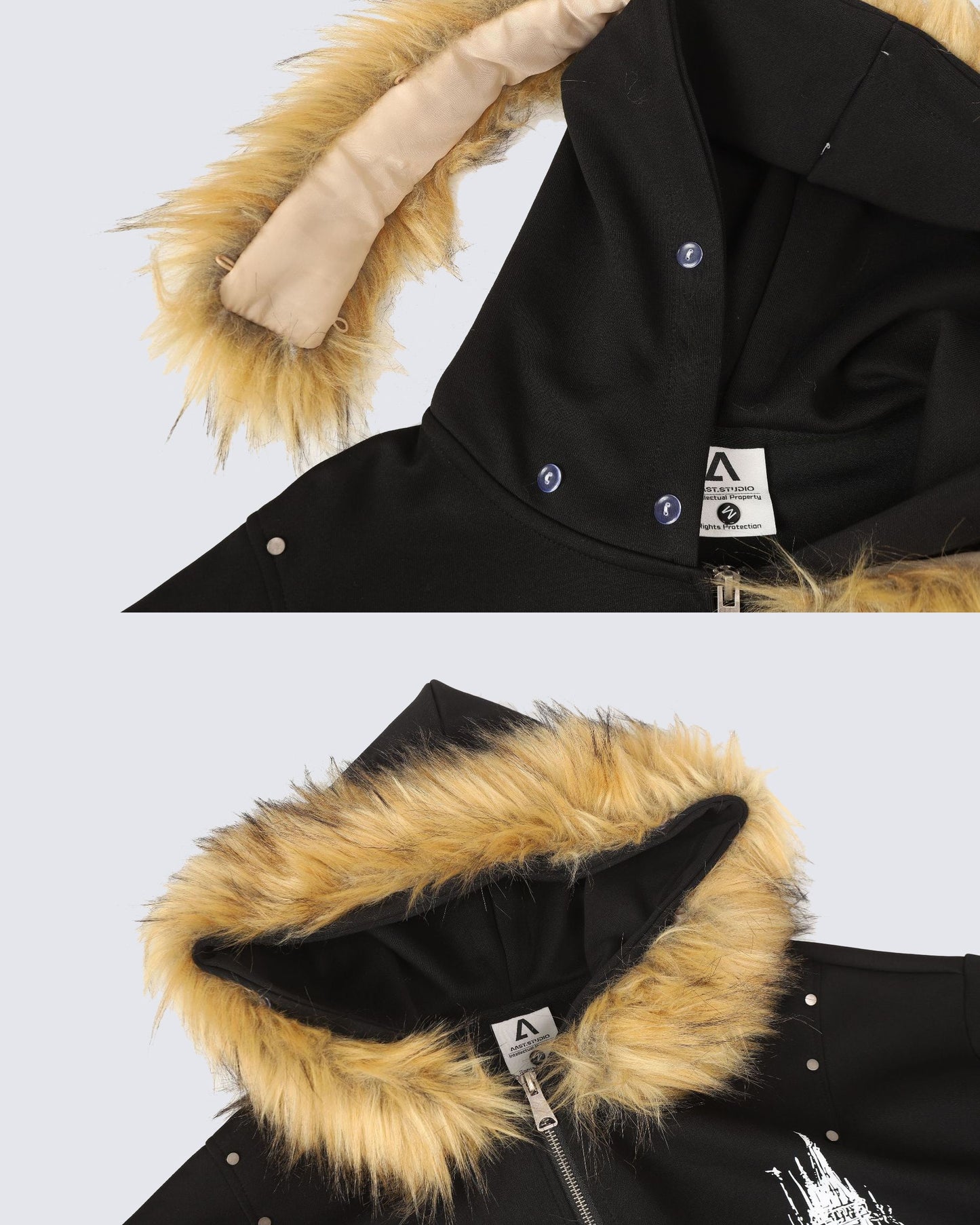 American Street Style Printed Hoodie Jacket