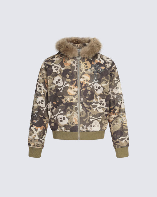 American Streetwear Skull Camo Hoodie